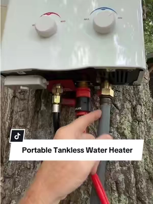 Take a hot shower anywhere you adventure with this new tankless portable hot water heater by Camplux. #campinglife #camper #overland #vanlife #tiktokshopcreatorpicks 