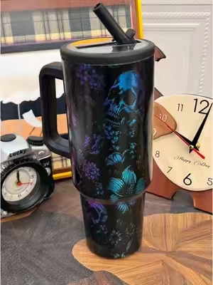 #iridescent #cup #skull #tumbler #summerwins 