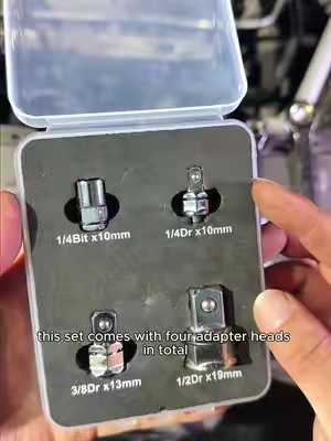 Score this must-have tool set while free shipping lasts!  Turn your regular wrenches into ultra-thin ratchets in seconds! 🛠️ The 10mm wrench hack you wish you knew sooner! 🤯 Why replacing your entire toolbox is a massive waste of money! ❌ This clever little tool upgrade is an absolute game changer! 🔥 No space? No problem! Tighten bolts anywhere with this setup! 🚗 4 PCS 1/2" 1/4" 3/8" Square Drive Adapter with Antislip Design for Secure Fastening and High Torques Applications #tooltok  #mechaniclife  #CarHack  #diyprojects  #MustHaveTools 