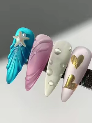 This easy-to-use gel lets beginners play with 3D texture AND chrome effects like a pro.#diynailsathome #easynails #gelxnails #3dnailart #fypages 