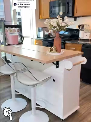 Respuesta a @altagraciahernand29 isla multifuncional en un súper precio 🏃🏻‍♀️😍me encantó el diseño y la capacidad de almacenamiento 🤌súper recomendada para espacios pequeños ✨#isla #multifuncional #KitchenHacks #storage #barra 