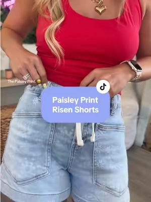 Super cute Paisley print Risen shorts! @Wild Oak Boutique 