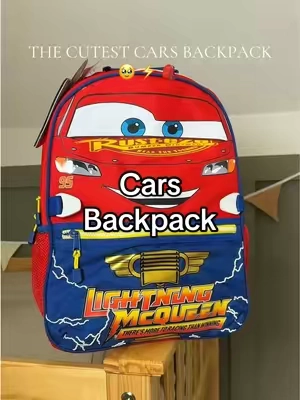 Imagine him at school showing his friends his new backpack 🥹 #lightningmcqueen #backpack 