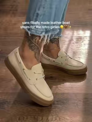 @vans 2-eyelet tan brown boat shoes
