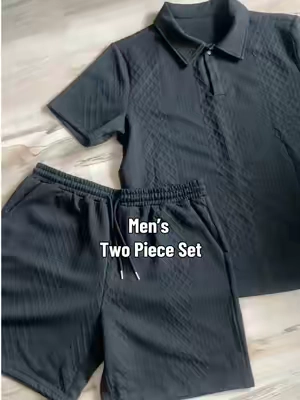 I see why this men’s two piece set is going viral rn. It’s perfect for everyday or even vacation. Trust me when I say you’re gonna want multiple colors. #menstwopieceset #mensfashionwear 