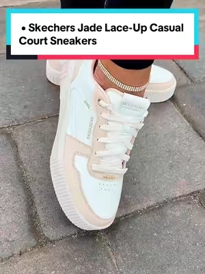 Skechers Jade Lace-Up Casual Court Sneakers - Best In Class ##skechers##womenssneakers##comfyshoes##TikTokshopbacktoschool##BackToSchool