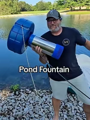 15000 GPH pond fountain will move some water! #pond #fountain #pool #lakelife #summerfinds 