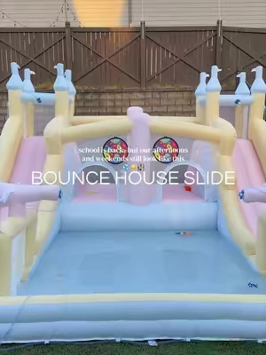 the after-school plans are handled 💦🏰 #bouncehouse #waterslide #afterschoolfun #backyardfun #momfinds 