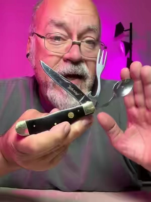 Elk Ridge 4-in-1 Retractable Multi-Tool Pocket Knife - Wood Handle, Fork, Spoon, Bottle Opener - Unisex Outdoor Gadgets, Mini Useful Items for Camping, Survival Sports & Outdoor Tools, Compact, Multi-Tools #campingknife #camping #worklunch 