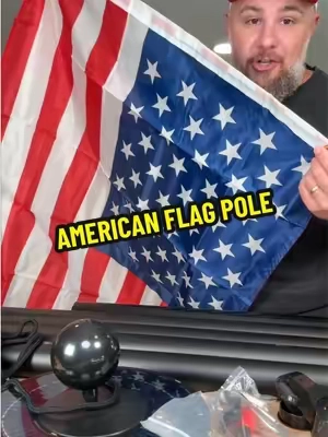 The solar light will make your flag stand out long after the sun goes down. #FlagPole #PatrioticHome #FrontYardUpgrade #OutdoorLiving #TikTokShopCreatorPicks 