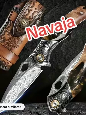 🚨 @Happy Knife Store Cuchillo grande de acero Damasco para uso doméstico. Resistente, portátil y muy afilado. Es plegable e incluye funda, ideal para pelar y cortar frutas y verduras. #Summervibes #tiktokshopsummersale #TikTokshopbacktoschool #navaja #cuchillo 