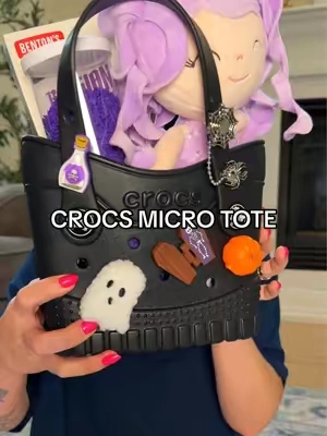 the crocs micro tote make the perfect boo basket for our littles 👻 #boobasket #boobasketideas #crocs #crocstotebag #halloween 