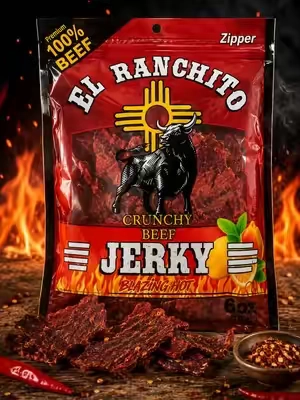 Keto Friendly Chips! El Ranchito Blazing Hot Crunchy Beef Jerky 🔥 El Ranchito Blazing Hot Jerky brings a completely different texture to beef jerky—crispy, crunchy pieces with serious heat instead of the usual chewy bite. Made with 100% beef for anyone searching for spicy crunchy keto friendly jerky with a real kick. #ElRanchitoJerky #BeefJerky #SpicySnacks #keto 