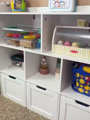 We were running out of places to put toys, so we added this toy storage cabinet and bookshelf to our playroom. The shelves are great for books, and the storage bins make it easy to keep toys organized without everything ending up on the floor. It’s been a simple way to keep the room looking a little less chaotic. #toystorage #playroomorganization #kidsbookshelf #momfinds #organizedhome 