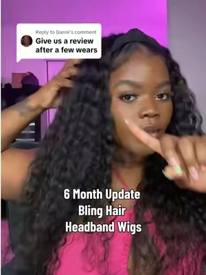 Replying to @Danni I wear these wigs daily and love these wigs from @Bling Hair Wigs Shop sooooo much. The secret to getting them to last a long time is to keep them detangled, clean & moisturized. I would also recommend getting a few of em and putting them in rotation 🩷🩷🩷 #blinghair #headbandwig 