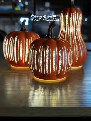 Now they have the starry night pumpkins in a mini size 🤩 #pumpkins #falldecor #falldecorideas #starrynight #qvc 