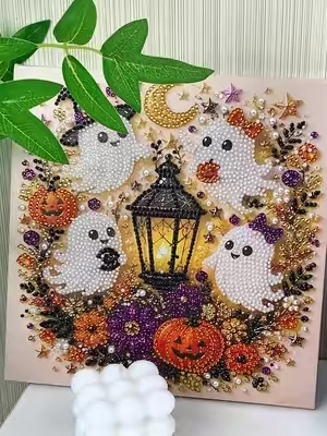 Create your own spooky-cute Halloween decor with this relaxing DIY pearl art kit. 👻🎃 #HalloweenDecor #DIYCrafts #FallDecor #CraftIdeas #summerfinds
