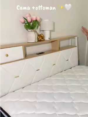 Un diseño funcional que no solo organiza también decora 😍✨marco de cama con ottoman incluido 💯corre por el tuyo antes que se agote #cama #ottoman #storage #bedroom #organizedhome 