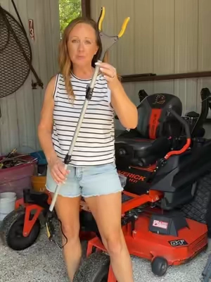 This grabber tool makes picking up trash around the yard so much easier without constantly bending over. #GrabberTool #YardCleanup #OutdoorTools #HandyTools 