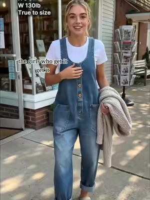 One piece and done — this denim jumpsuit is way too easy to style 🤍 #denimjumpsuit #OOTD #casualoutfit #overalls #tiktokmademebuyit