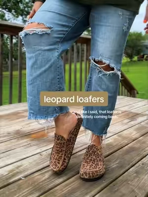 Super comfy & cute leopard loafers! Other colors too but the leopard is the most popular by far! #loafers #clogs #mules #womensshoes #tiktokshopcreatorpicks 