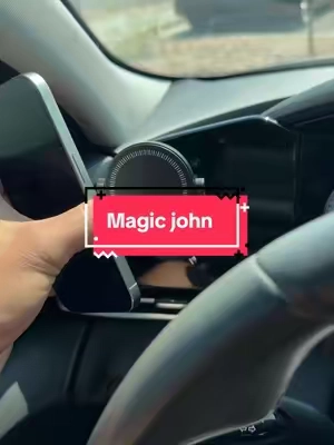 MAGIC JOHN car phone holder keeps navigation steady and visible. The vacuum-style base anchors to a smooth surface while the folding arm rotates for a cleaner viewing angle. A magnetic face and side clamps support both magnetic and non-magnetic phones. It also folds down for desk use or easy storage. #fyp #tiktokshop #TikTokshopbacktoschool #caraccessories #phoneholder