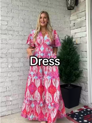 I’m 5’2 135 in the small and I would say the top part is just a little big/ gappy for me. #maxidress #brightdress #patterndress #pinkdress #summerdresses 
