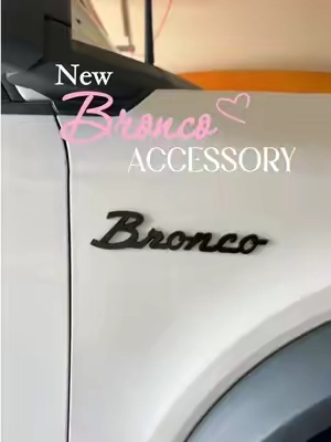 Was Able To Find This Old School Bronco Emblem Right Here. I saw it other placespricier people were complaining about the quality but THIS is 10/10. Feels of metal NOT plastic MUST HAVE🔥🔥🔥😍🖤🤍🧡 #bronco #broncos #fordbronco #fyp #viral 