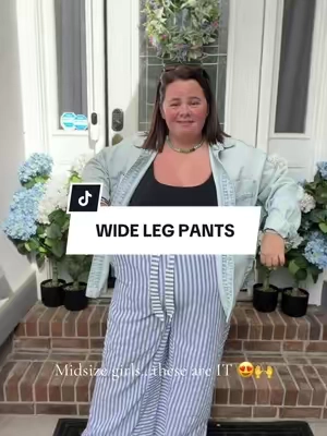 Midsize girls, I found the pants that don’t make me fight for my life 😭😂 #widelegpants #midsizefashion #fashion #comfystyle #baggypants 