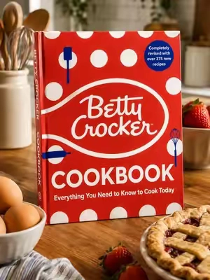 Betty Crocker Cookbook: The Classic Kitchen Staple, Completely Revised The Betty Crocker Cookbook brings classic home cooking into today’s kitchen with step-by-step instructions, real photos, and more than 375 new recipes. From easy family dinners to homemade desserts, it’s a trusted cookbook built around recipes you can actually make. #BettyCrocker #Cookbook #HomeCooking