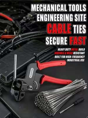 Stop rummaging through messy hose‑clamp boxes or wasting disposable zip‑ties. This all‑in‑one kit tightens, trims and releases metal ties for all your garage DIY jobs. Grab before price goes up! #CarRepairTools #GarageEssentials #StainlessSteelZipTies #DIYAutoRepair #MechanicTools   