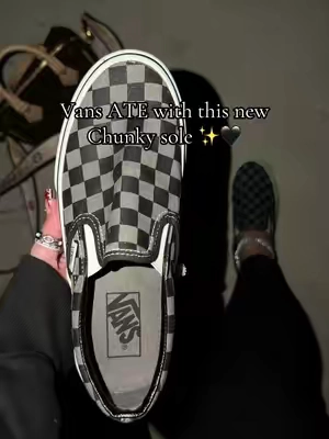 @vans checkered black & grey platform slip on SHOES 🖤✨