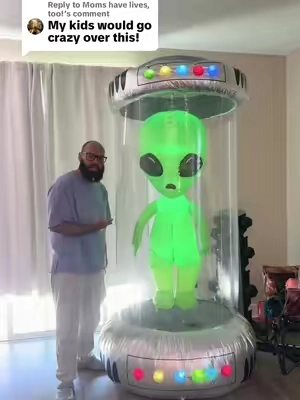 Replying to @Moms have lives, too! This is one of the many Halloween decorations my kids love! #halloweendecor #halloweendecorations #aliens #halloweenathome #spookydecor 