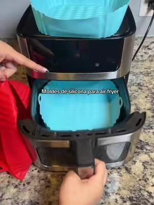 Recipientes de silicona reutilizables para freidora de aire, fáciles de lavar y perfectos para mantener la Air Fryer más limpia. #AirFryer #FreidoraDeAire #AccesoriosAirFryer #CocinaFacil #TikTokShopSummerSale 