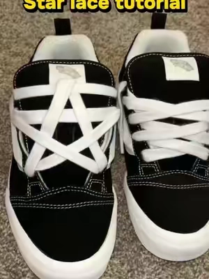 Star lace tutorial everyone has been asking for #laces #vans #starlaces #backtoschool #firstdayofschool 