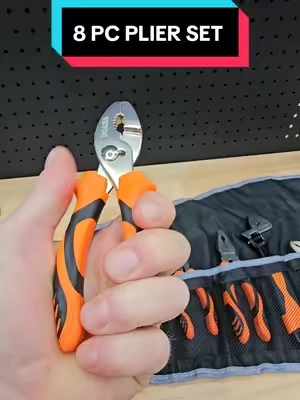 VEVOR 8 PC PLIER SET IN A ROLL UP POUCH, PLIERS, SIDE CUTTERS, LINEMAN PLIERS, ADJUSTABLE WRENCH AND 3 PR CHANNEL LOCKS. #plierset #pliers #tiktokshopcreatorpicks #TikTokshopbacktoschool #backtoschool @Haidee_Collab @VEVOR Store @CreatorCollab_Mabel 