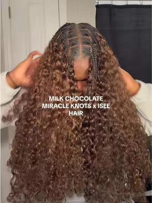 the softest chocolate brown hair 🙂‍↔️  Hair: @ISEEHAIR  20 in chocolate brown burmese curly x 5 packs  #miracleknots #summervibes #minibraids #chocolatebrownhair #fy 