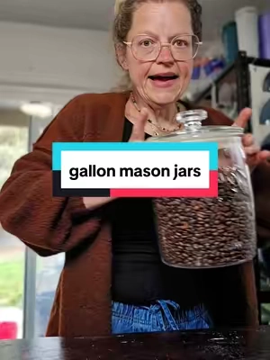You can use these gallon size mason jars for so many things. #glasscontainers #glassjars #glassstoragecontainers #masonjar #kitchenware 