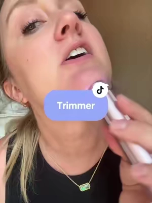 Facial hair trimmer is so much easier to use than plucking or waxing. I love this trimmer! #facialtrimmer #trimmer #chinhair #eyebrows #plucking 