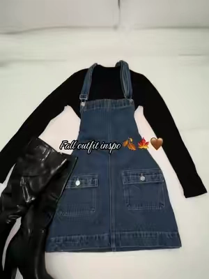 The cutest overall, weigh 140, size small, it it short. You can adjust the strap if you want it a little longer 🍁🤎 #falloutfit #overallsoutfits #overalldress #jeanfit #falloutfits 