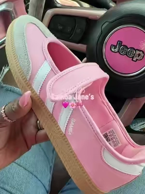In love with the Pink Samba Jane’s💕 #sambas #adidassamba #maryjaneshoes #pinkshoes #casualshoes 