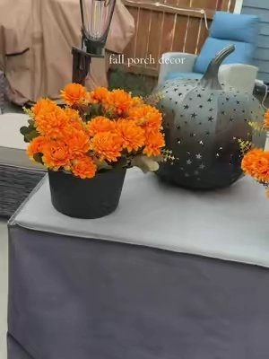 Lantern planters for fall decor. The lamps are solar powered so no need to hook them to power  #falldecor #homedecor #porchdecor #solarpower #tiktokmademebuyit   @Pasamic US 