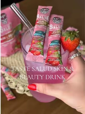 and it tastes SO GOOD 🍓🥝 @Taste Salud #tastesaludskinbeauty #skincaredrink #tastesalud #collagendrinks #pinkdrink 