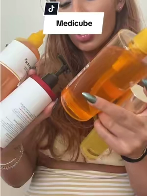 Disclaimer I’m obvi spray tanned and I will be exfoliating it off with this in like a week  #medicube #hyperpigmentation #kojicacid #TikTokshopbacktoschool #tiktokshopcreatorpicks 