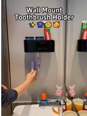 Toothbrush Holder Wall Mounted f bye 🦠 😈#tiktokshop #bathroom #holder #foryou#dealsforyoudays 