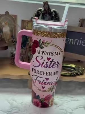 this is the cutest Tumblr perfect for a gift for your sister. It comes in many sizes. It can be used for hot or cold beverages. With a beautiful message for your sister. Click the car to get yours. ##Tumbler##GiftForSister##GiftIdea##MothersDayGift##TikTokshopbacktoschool 
