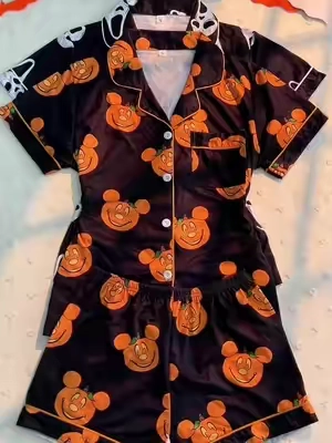 Women's Halloween MICKEY Pumpkin Pjs #pajamas #halloweenpjs #pajamaset #nightwear #sleepwear