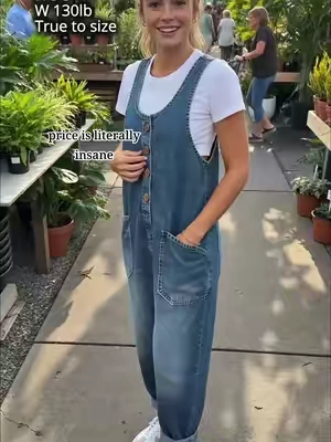 Found the cutest denim one-piece for weekend errands 💙 Comfy, flattering, and the pockets are everything. Run before the flash sale ends! #denimjumpsuit #overalloutfit #casualstyle #weekendoutfit #tiktokmademebuyit