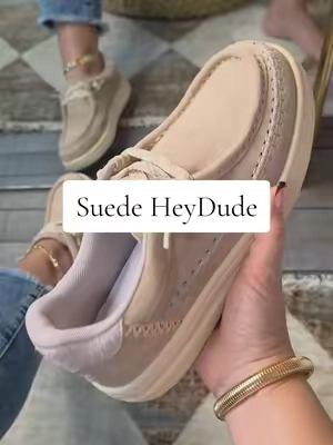Sesame has purple details💕New Suede HeyDude Harper Moc Crafted for Fall🍂 @HeyDude #heydude #sliponshoes #cozyshoes #backtoschool #TikTokshopbacktoschool 