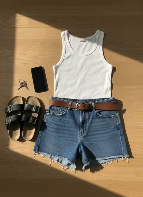 Finally found the ultimate pair of denim shorts for that relaxed, everyday vibe. The 7.9" inseam is literally perfect—not too short, not too long—and the stretchy fabric is a game-changer for comfort. Styled them for a simple, casual afternoon at home. That raw hem gives just the right amount of effortless cool. I'm obsessed. #denimshorts  #summerstyle  #casualoutfit  #EverydayFashion  #OOTD  #rawhem  #midwaistshorts  #comfystyle  #styleinspo
